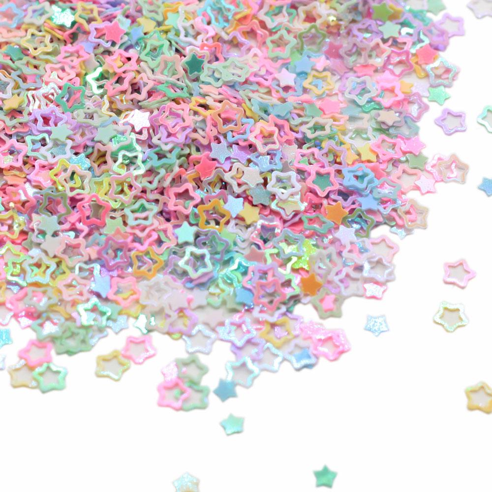 Pastel Colors Small Hollow Star Nail Sequin Sticker Confetti Flakes Paillette Scrapbookings for Face Nail Art Decoration