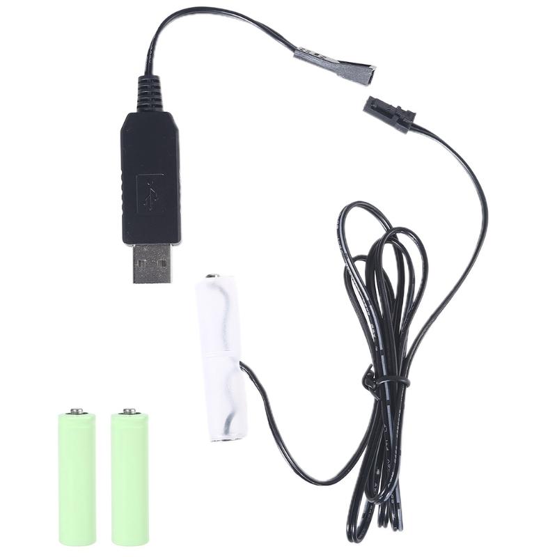 USB To AA Battery Eliminator Cable Replace 1-4x 1.5V AA Battery for Beard Trimmer Toothbrush Make-up Mirror Gameboy