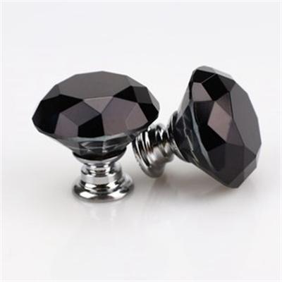 Dolap Çekmece Tek Delik Kolu Vida Kolu Şeffaf Renkli Elmas Kristal Mobilya Donanım Küçük Kol