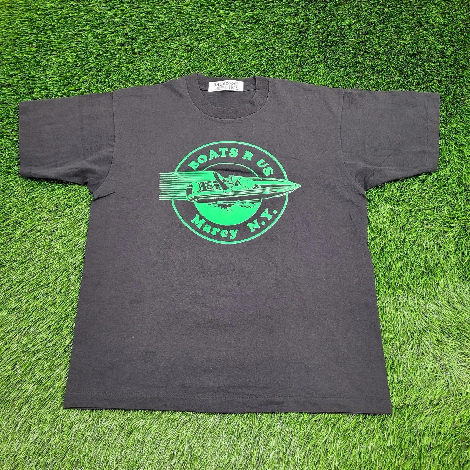 Vintage 90s Speedboat Shirt M/L 21x26 Black Marcy NY Souvenir S