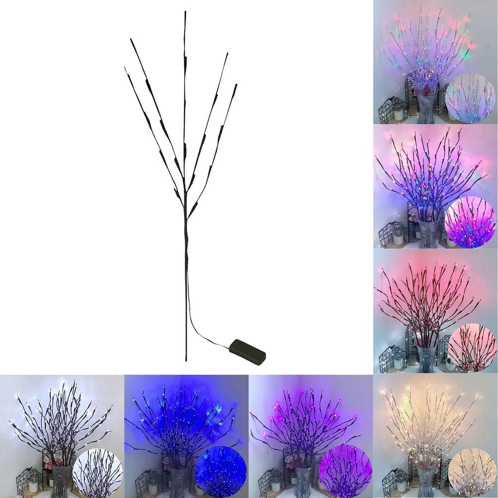 1 PC White Birch Branch Lights Battery Operated 20 LED Fairy Lights Willow Branches for Home Bedroom Inside Outdoor Decoration