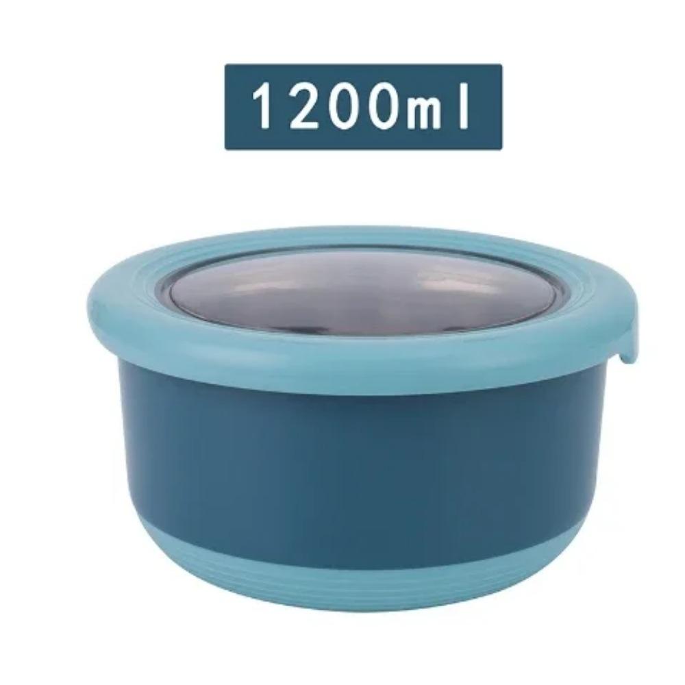 Fresh-keeping Box Stainless Steel Food Sealing Bowl Anti-scalding Lunch Box with Lid Kitchen Food Sealing Bowl Fresh-keeping Box
