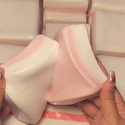 Squishy Double-Sided Sticky Rice Cake Pink Slow Rising Rice Cake Squishy Slow Rebound Cake Bread Stress Release Hand Relax Gift