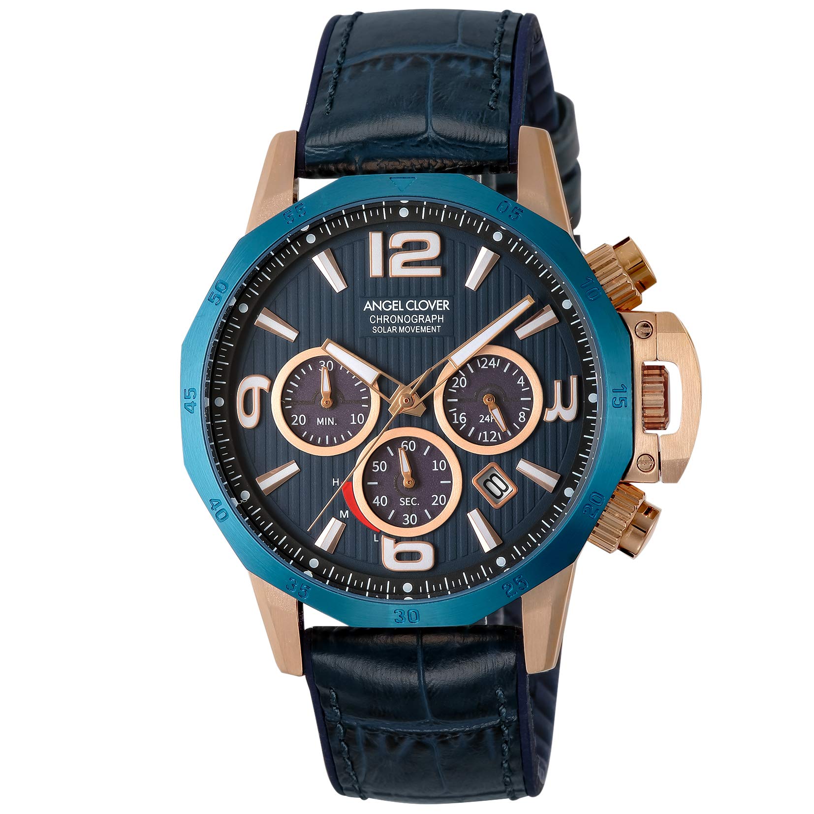 

Мужские часы Angel Clover TIME CRAFT SOLAR, синий циферблат, нержавеющая сталь, солнечная батарея, 45 мм, официальная гарантия, NTS45PNV-NV