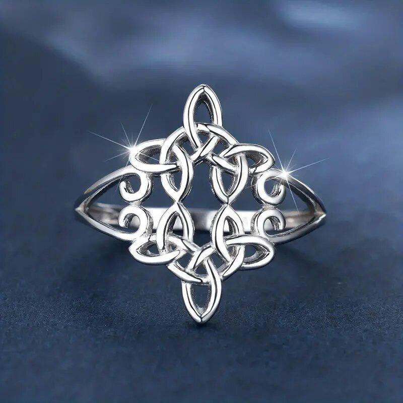 Vintage Geometric Cross Hollow Ring Female, Personalized Pattern Student Ring, Exaggerated Dance Ring