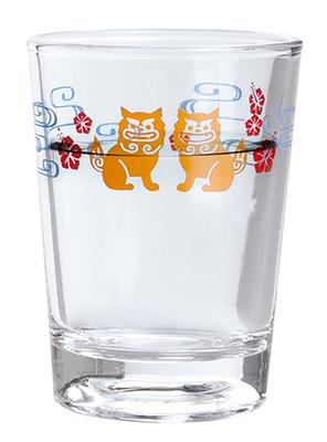 Japanese Sake Sake Lucky Shisa Made In Dishwasher Sake Glass, Cup, Charm, Pattern, 90ml, Japan, Safe, Cup, Glass, P-01104-J406