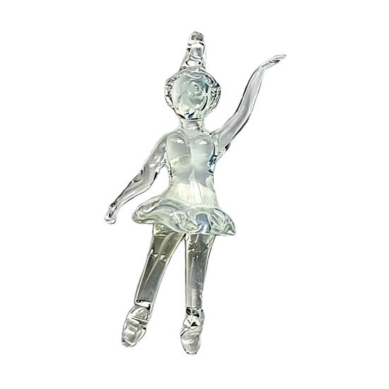 

Clear Ballerina Pendant 3D Hand Blown Glass Ballet Dancer Hanging Accessories for DIY Earring Necklace Bracelet Keychain C