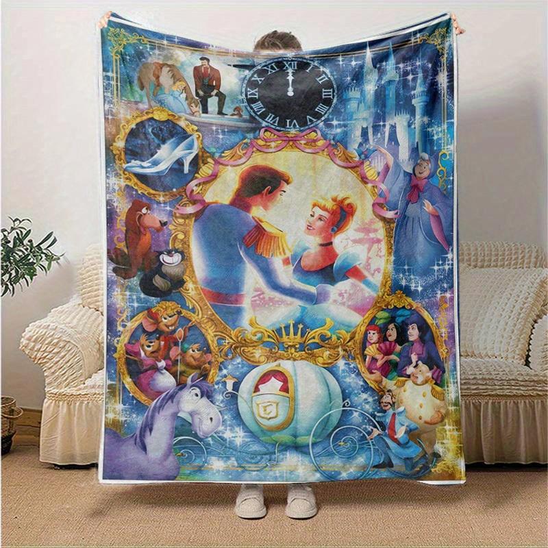 1pc Cinderella's Enchanted Evening: A Magical Home Decor Blanket Perfect for Your Living Room, Bedroom, Home Decor,Blankets,Gifts For Friends