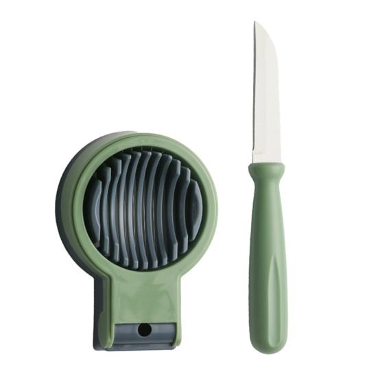 

Egg Slicer Fruit Knife Set with Hidden Blade Fruit Slicer for Strawberries Tomatoes Dishwasher Safe Essential Kitchen Tool for Salads Breakfast Sets зелёный