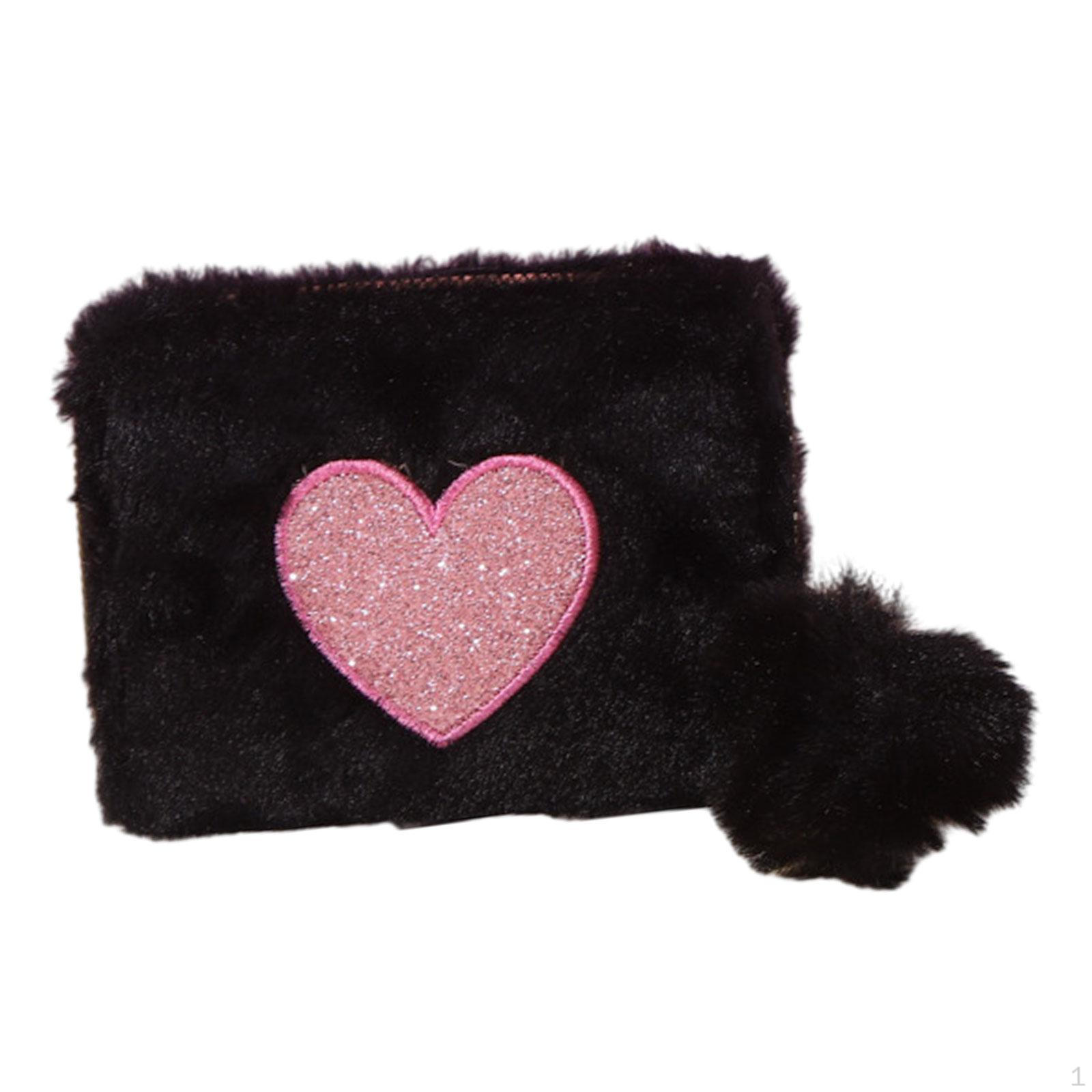 

Плюшевый кошелек, держатель для кредитных карт, клатч, стильный маленький женский кошелек для свиданий чёрный