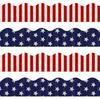 Whaline 69Ft 4th of July Bulletin Board Border 60Pcs Patriotic Stars Stripes Trim Border Stickers for Independence Day Memorial Day School Classroom