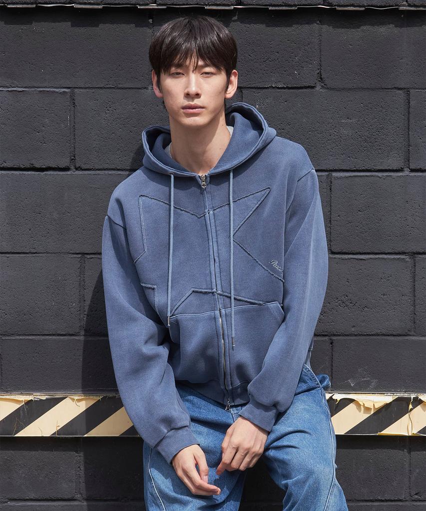 Pol Star Pigment Zip-Up Hoodie_Blue