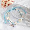 Fashion Two Pieces Boho Beach Shell Ankle Bracelet, Handmade Braided Adjustable String Seashell Anklets For Women Jewelry Summer