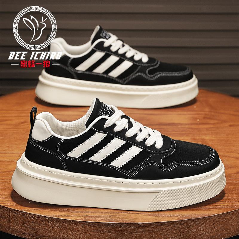 

Men s shoes new spring platform fashion board shoes men s lightweight and versatile sports and leisure leather shoes 39