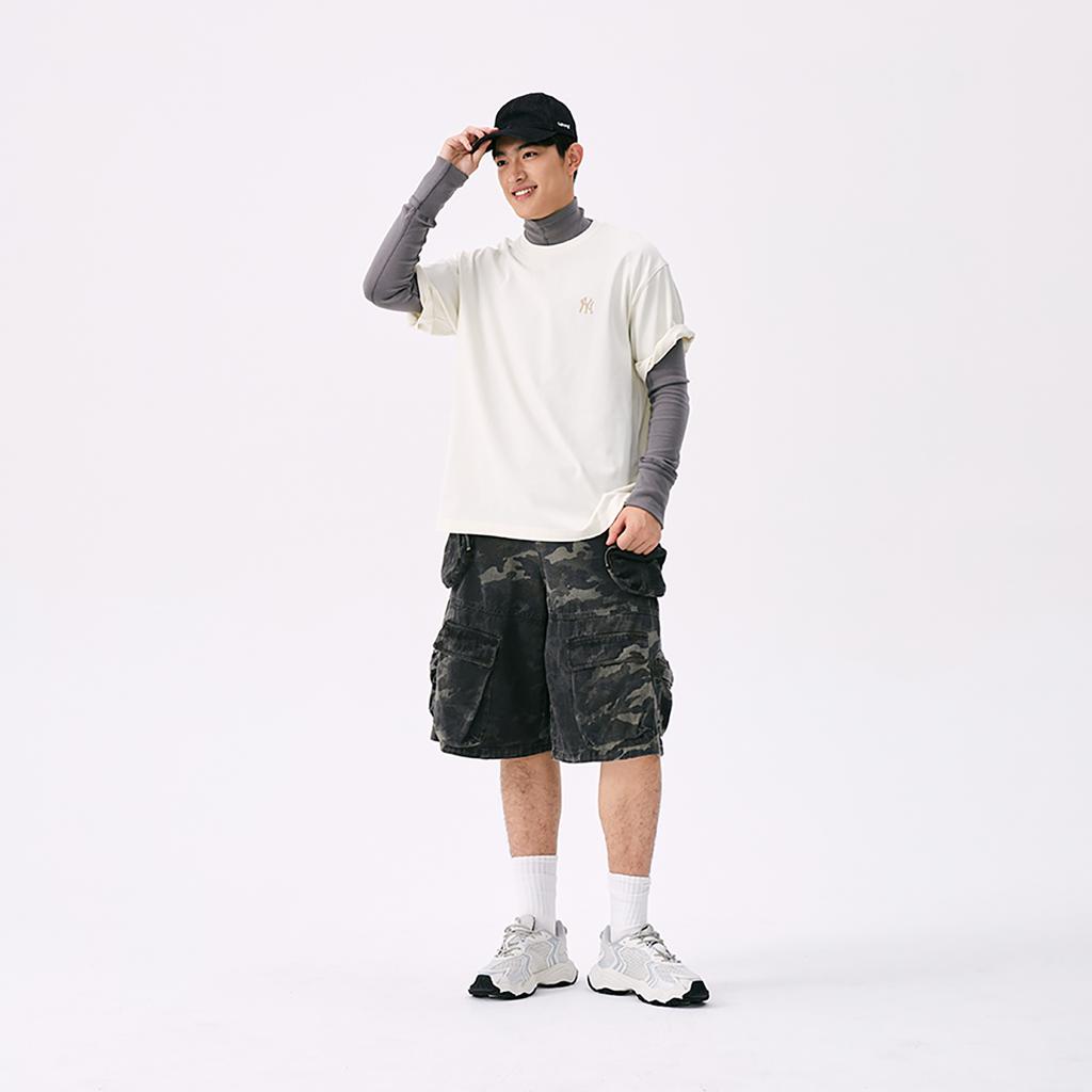 New MLB New York Yankees Basic Collection SS25 T Shirt Unisex Ivory 3ATSB0253-50CRS