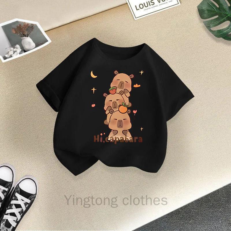 Summer Fashion Girls' Short Sleeved T-shirt Cute Printed Girls' Casual Versatile Top Cross Border