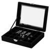 Jewelry Storage Box Velvet Earring Display Glass Jewelry Ring Organizer Holder Storage Case Slots