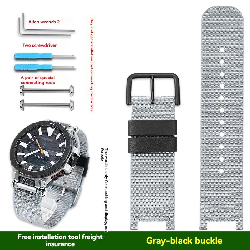 For Casio PROTREK series PRX-8000T/PRX-8001YT modified sports outdoor nylon canvas watch strap men's accessories