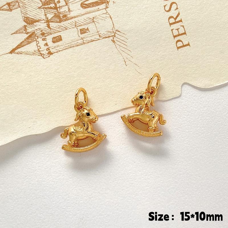 .1Stuks Schattige Gouden Kleur Pony Paard Bedels Hanger Voor Sieraden Maken Ketting Oorbellen Armband Sleutelhanger DIY Accessoires Benodigdheden