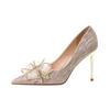 Xiuhe wedding dress two wear crystal wedding shoes bride shoes are not tired feet 2025 new temperament high heels women's stiletto