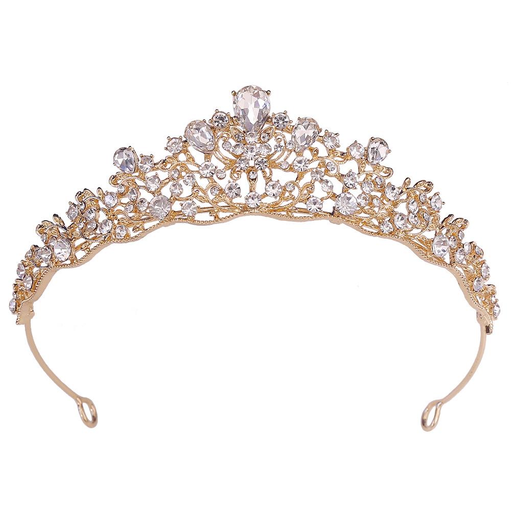 Bridal Tiara Baroque Rhinestone Simple Crystal Tiara Bridal Party Small Crown Wedding Hair Accessories