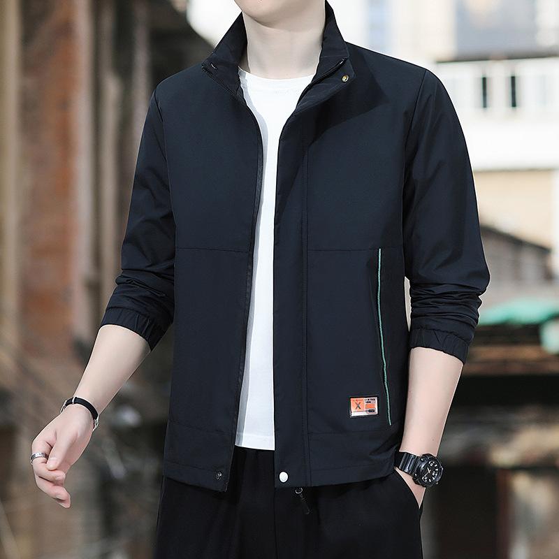 Giacca da Uomo Primaverile e Autunnale Sottile Sportiva e Casual con Colletto Abbigliamento Cappotto Casual da Uomo