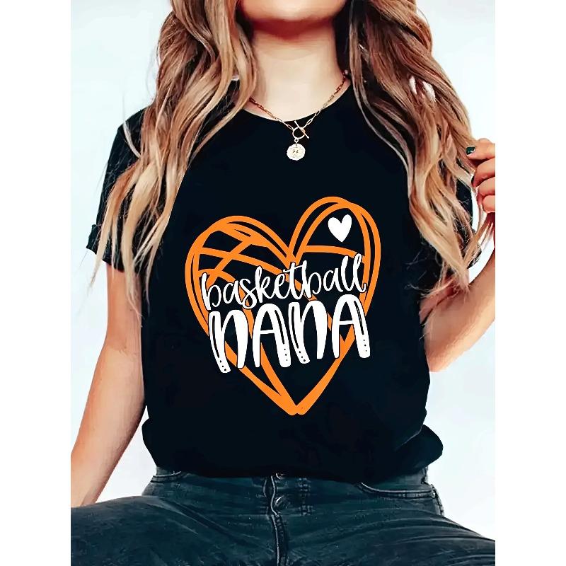 

Women Basketball Nana Graphic Print Lightweight Summer Casual Tee S чёрный