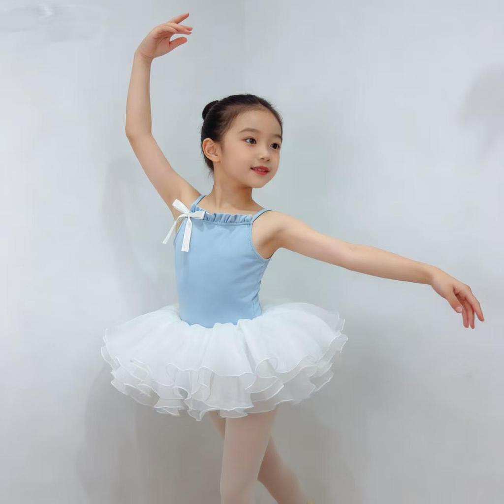 Girls' Spaghetti Strap Ballet Costumes with Gauze Skirt for Practice & Performance – Spring/Autumn New Styles