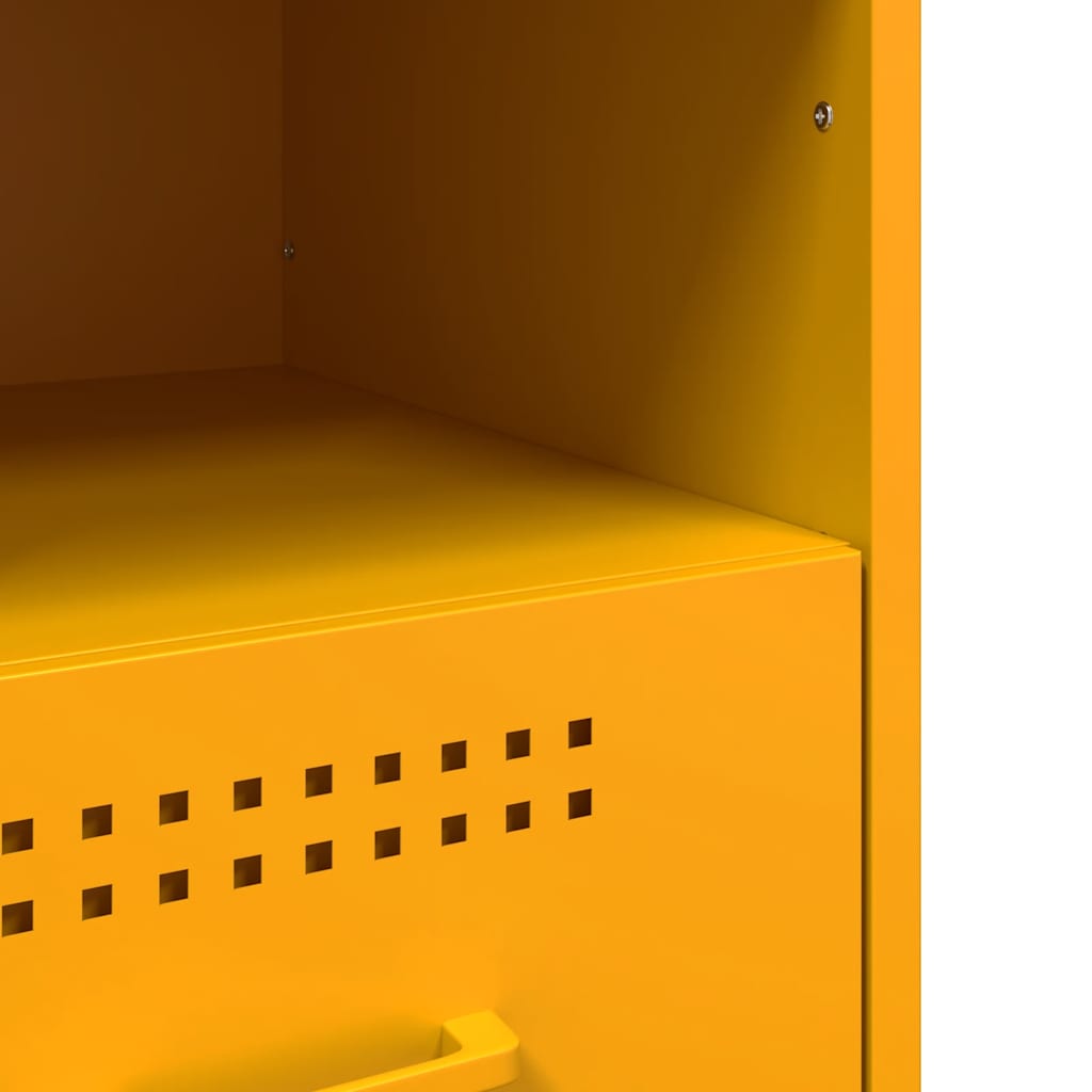 Nightstands 2 Pcs Mustard Yellow 36 X 39 X 50.5 Cm Steel