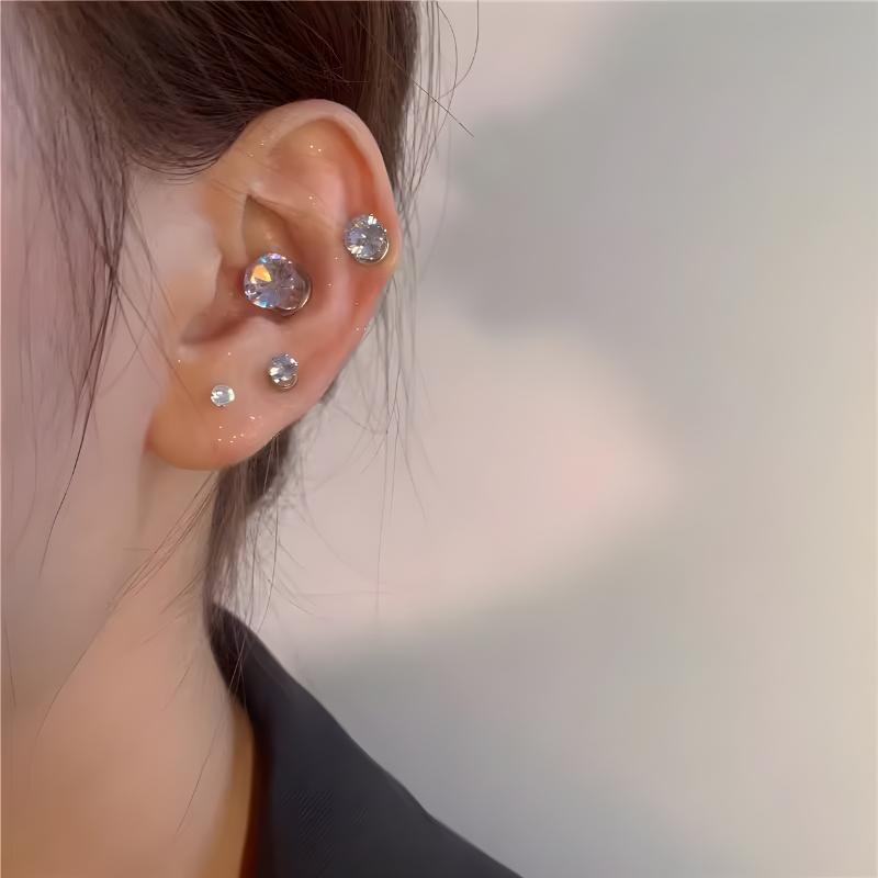1/2 Bucăți Clipsuri Magnetice pentru Urechi Știfturi pentru Urechi cu Zirconiu Cubic Fără Necesitatea Găuririi și Aspect Strălucitor Perfecte pentru Purtare Zilnică Petreceri Întâlniri
