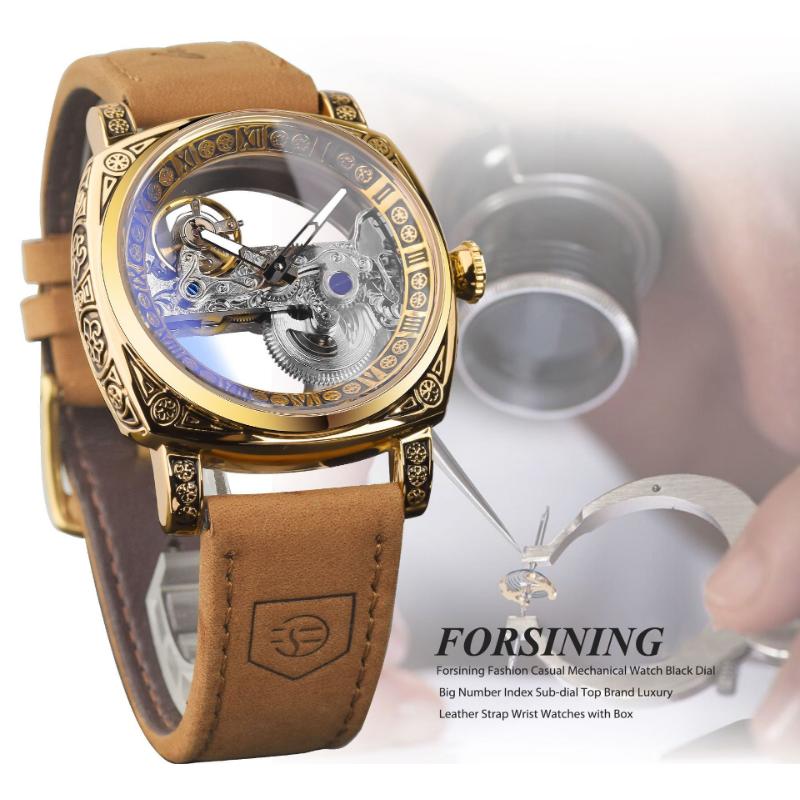 FORSINING Orologio da polso eccanico da uoo, ipereabile, scheletro