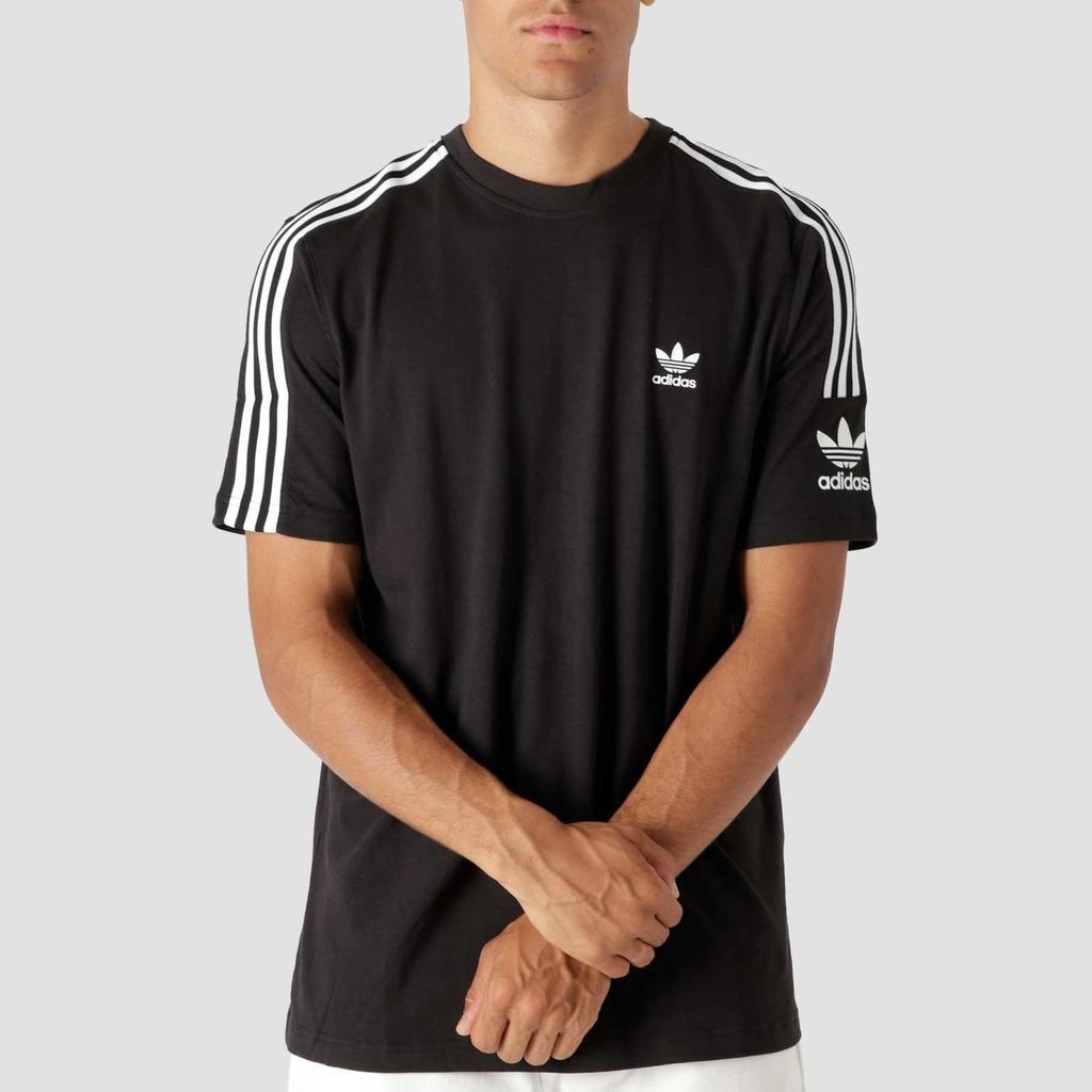 Adidas Originals Clover Retro 3-Stripes Tee Crew Neck Short Sleeve Men Tops Black ED6116