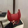 Ladies' Crescent Shaped Crossbody Bag with Detachable Adjustable Shoulder Strap, Magnetic Closure, and Gold Hardware Accessories Shoulder Bag