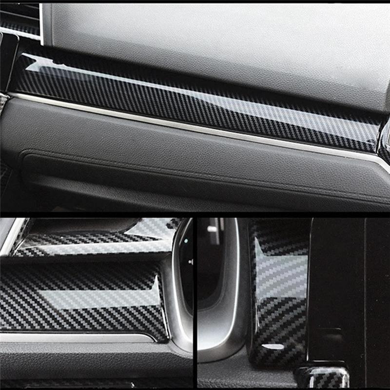 Car Interior Dashboard Panel Cover Trim Styling For Honda Civic 10Th Gen 2016 2017 2018 - Carbon Fiber Look