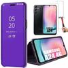 Samsung Galaxy A24 Full Body Case 360 Protection Clear View Smart Case - Purple