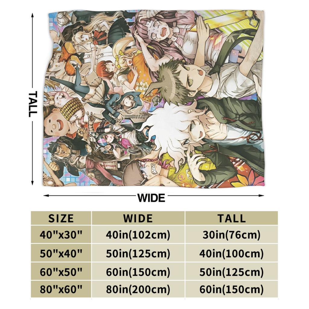 Danganronpa Game Anime Blankets Monokuma Nagito Flannel Novelty Warm Throw Blankets for Bedspread All Season Couch