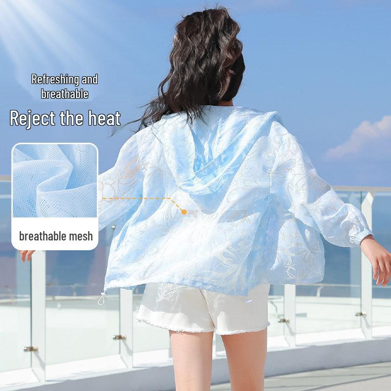 Moonkids Girls' Ice Silk Sun Protection Hooded Jacket