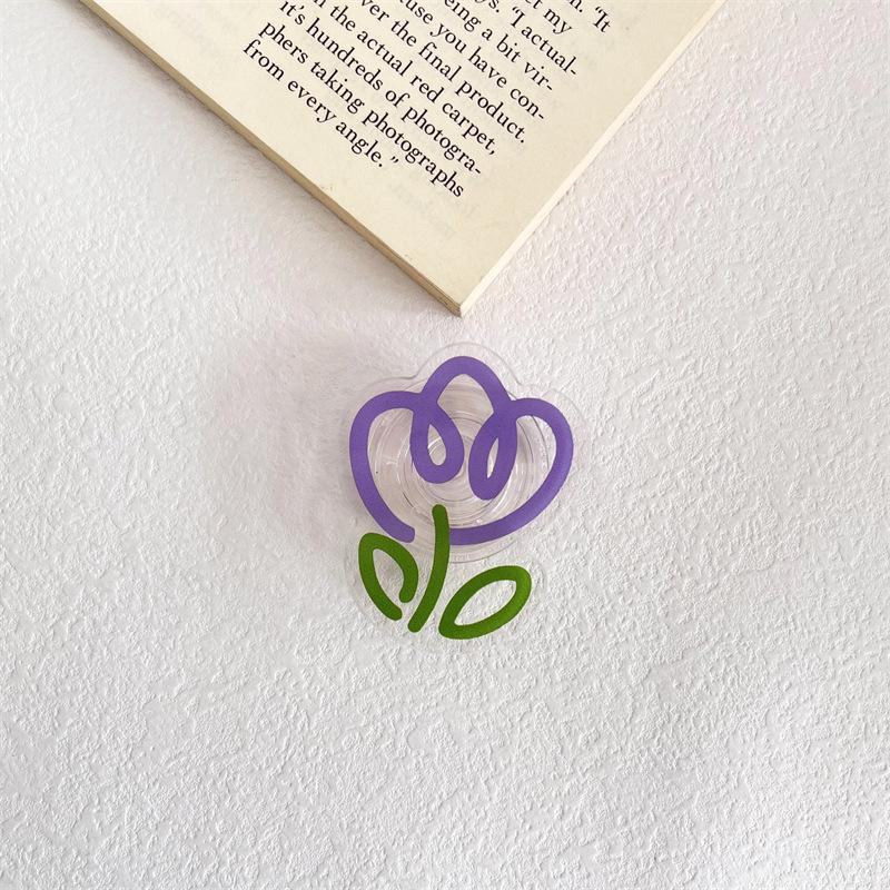 

Прозрачная акриловая подставка для телефона в форме тюльпана | Выдвижная и складная Tulip-Slate Gray