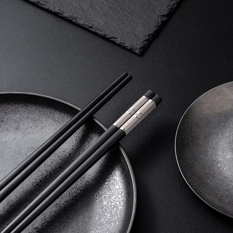 Hotel Style Silver Line Alloy Chopsticks