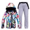 -30, Women Snow Wear Suit Sets, Snowboard Clothing, Waterproof, Winter Costume, Ski Jacket and Strap Pant, Belt Bibs for Female