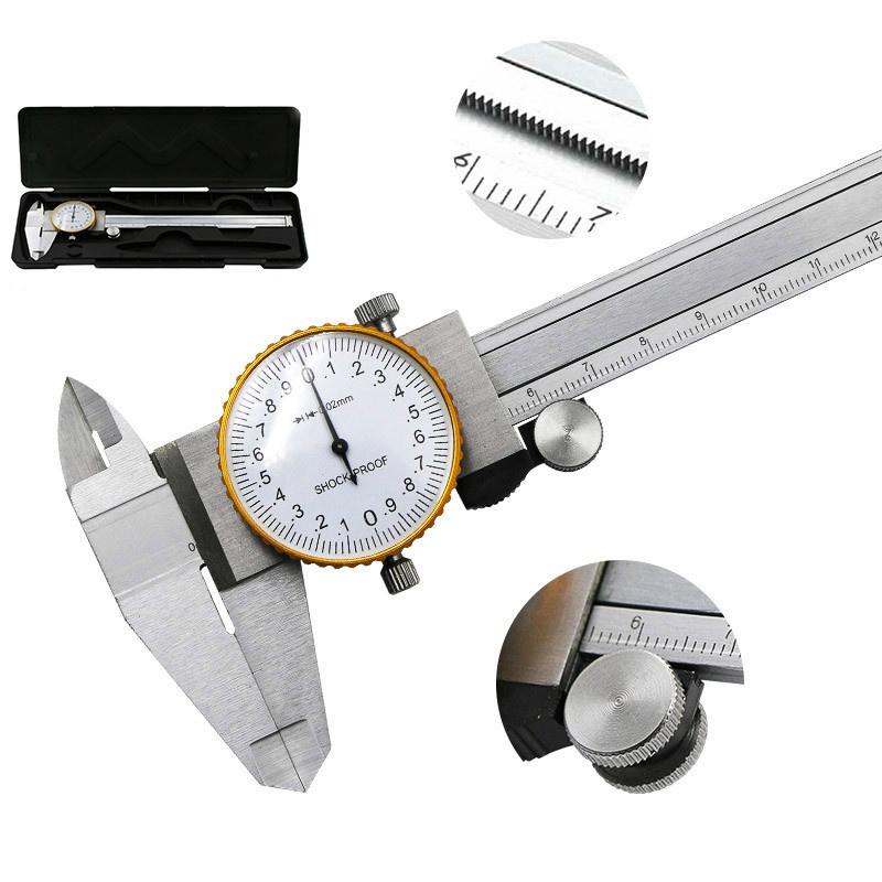 Dial Calipers 0-150mm 0.02mm High Precision Industry Stainless Steel Vernier Caliper Shockproof Metric Measuring Tool
