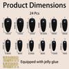 24 Pièces d'Ongles Press-On d'Été avec Lys 3D et Rose Ombré, Faux Ongles Flexibles en ABS pour Femmes, Faux Ongles Fleurs avec Colle Gelée pour Quotidien