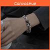 Stylish Multi-layer Alloy Bracelet Unisex Geometric Design Cold Wind Style