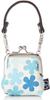 Maeda Senko Goshiki Hanpu-do [KYOTO JAPAN] 1.8-square Coin Purse with Five-colored Flowers In Blue