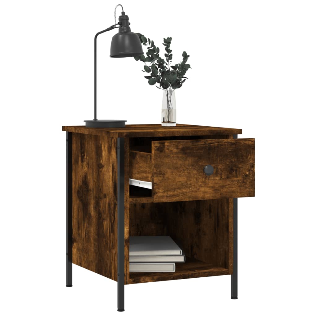Nightstand Smoked Oak 40x42x50 Cm Engineered Wood