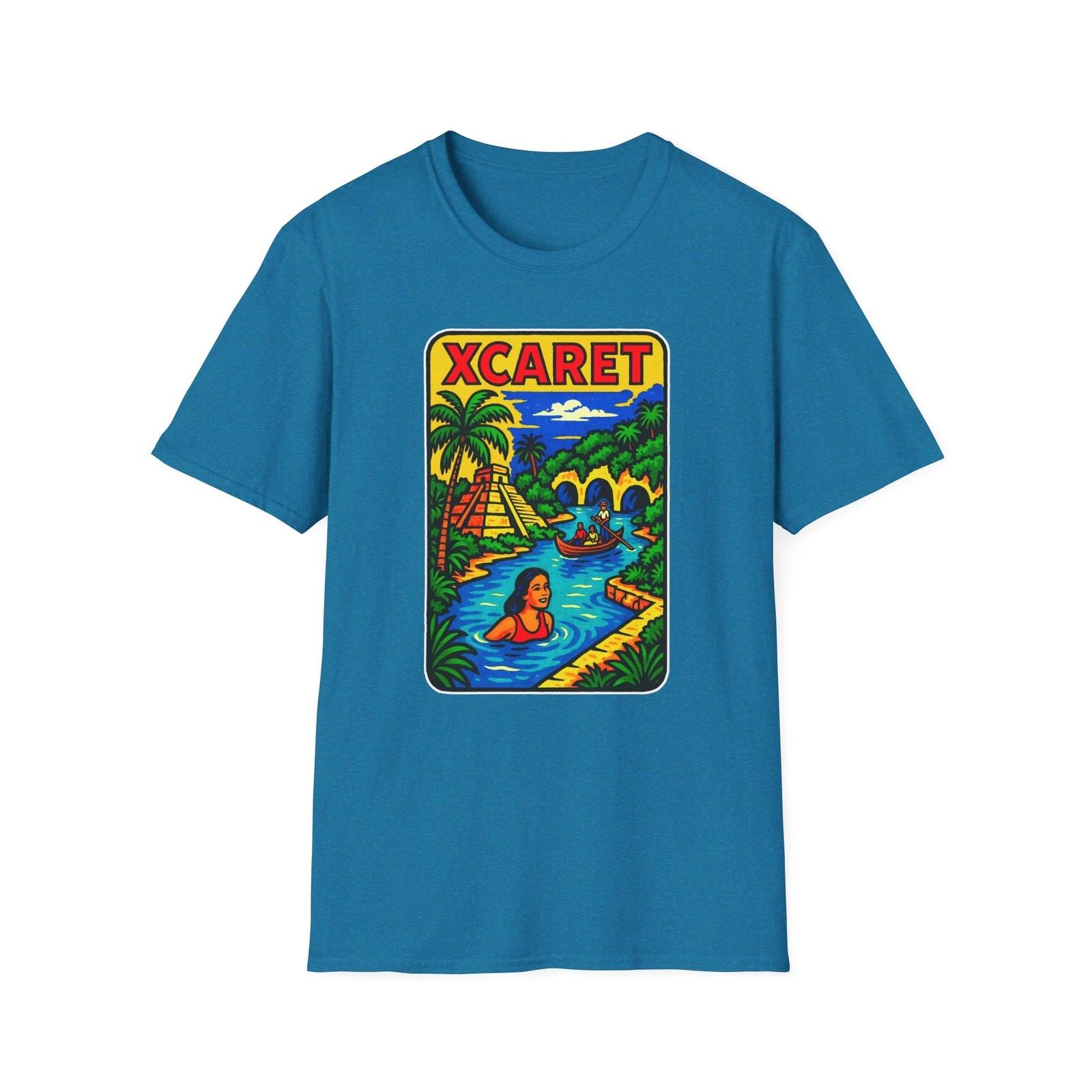 XCaret Unisex Soft T-Shirt Beachwear Vacation Shirt Gift Mexico Playa del Carmen 2XL
