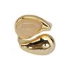 Exaggerated Irregular Water Drop Open Rings for Women Men Minimalist Transparent Crystal Chunky Finger Ring Jewelry Gifts