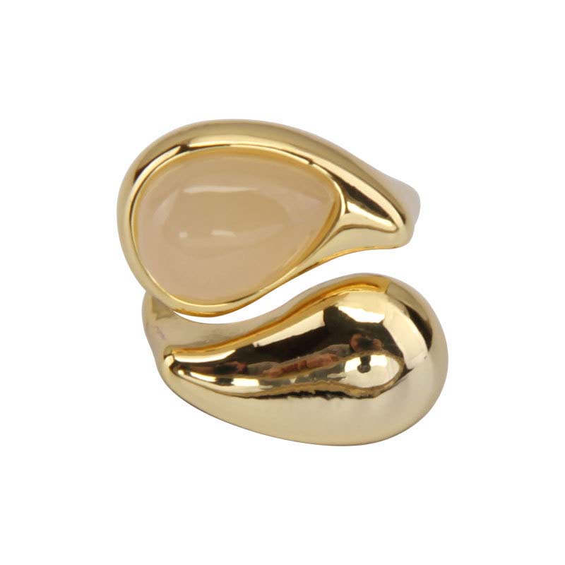 Exaggerated Irregular Water Drop Open Rings for Women Men Minimalist Transparent Crystal Chunky Finger Ring Jewelry Gifts