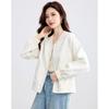 TERRE BLEUE Women's Casual Baseball Collar Short Jacket
