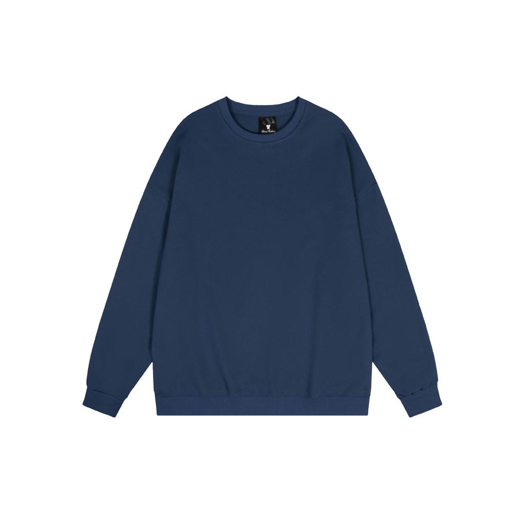 Basic Solid Color Fashionable Crew Neck Twill Sweatshirt Luxurious Relaxed-fit Versatile Unisex Long Sleeve Basic Streetwear Sweatshirt